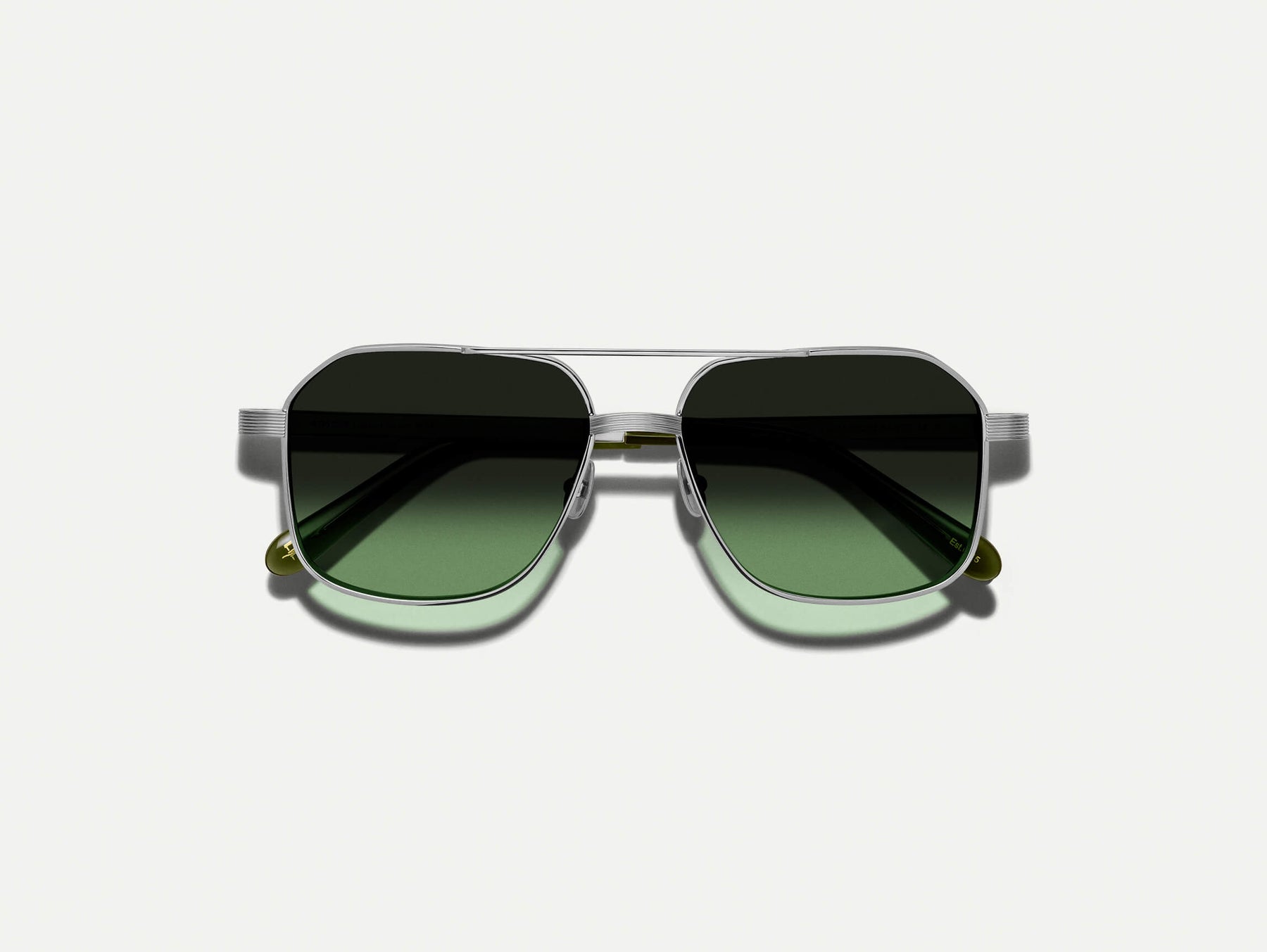 The MINGLE SUN in Silver with Forest Wood Tinted Lenses