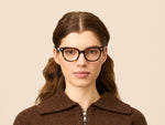 Model is wearing The SHANEKITE in size 49 in Classic Havana