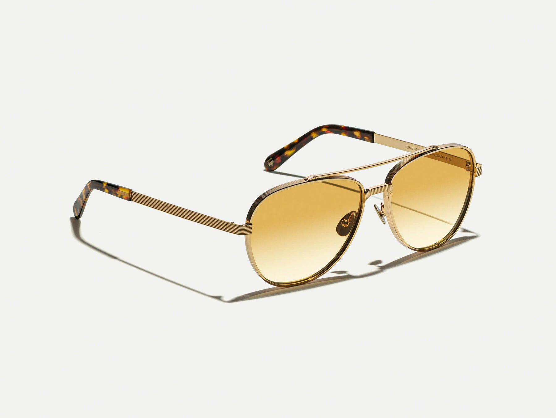 The SHAV SUN in Gold with Chestnut Fade Tinted Lenses