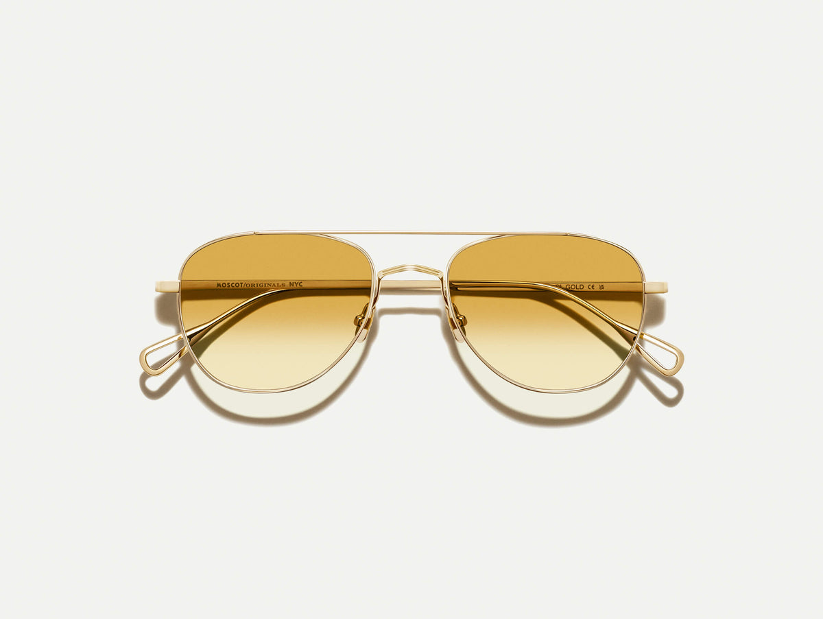 #color_gold | The SHMECKEL SUN in Gold with Chestnut Fade Tinted Lenses