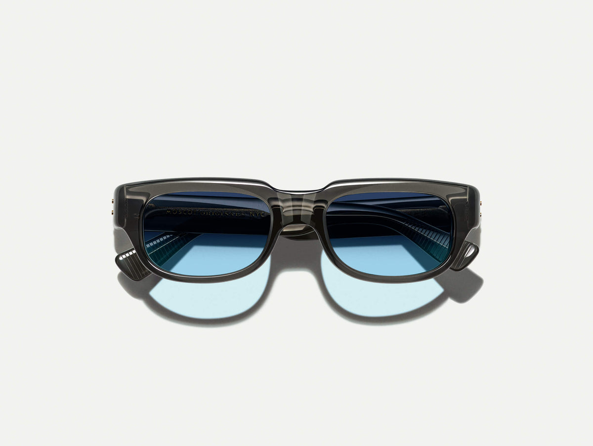 The SHTUP SUN in Grey with Denim Blue Tinted Lenses