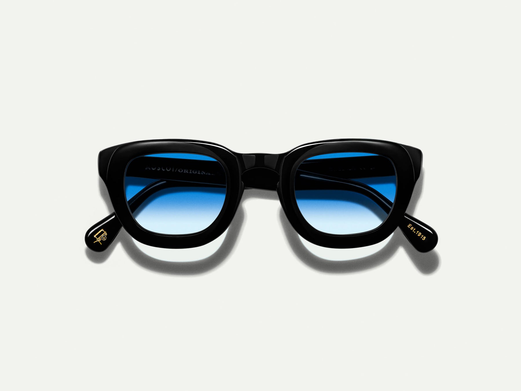 The TELENA in Black with Broadway Blue Fade Tinted Lenses
