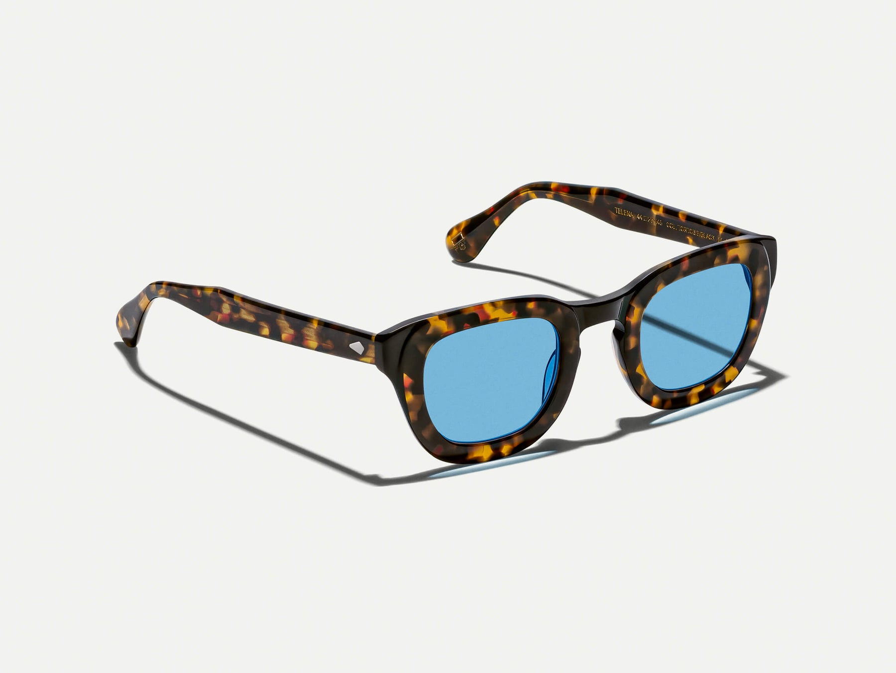 The TELENA in Tortoise/Black with Celebrity Blue Tinted Lenses