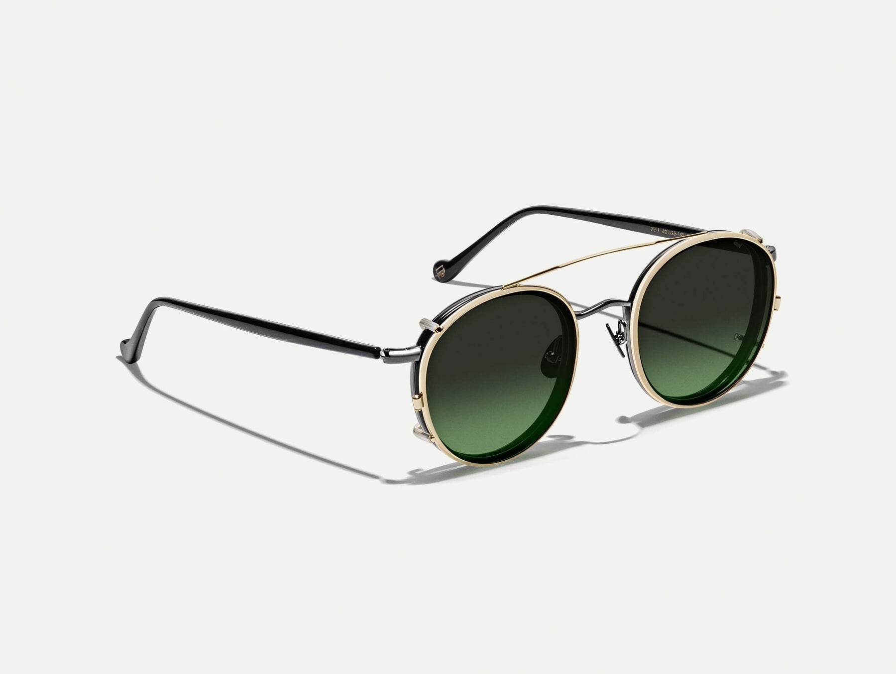 The ZEV CLIP  in Gold with Forest Wood Tinted Lenses