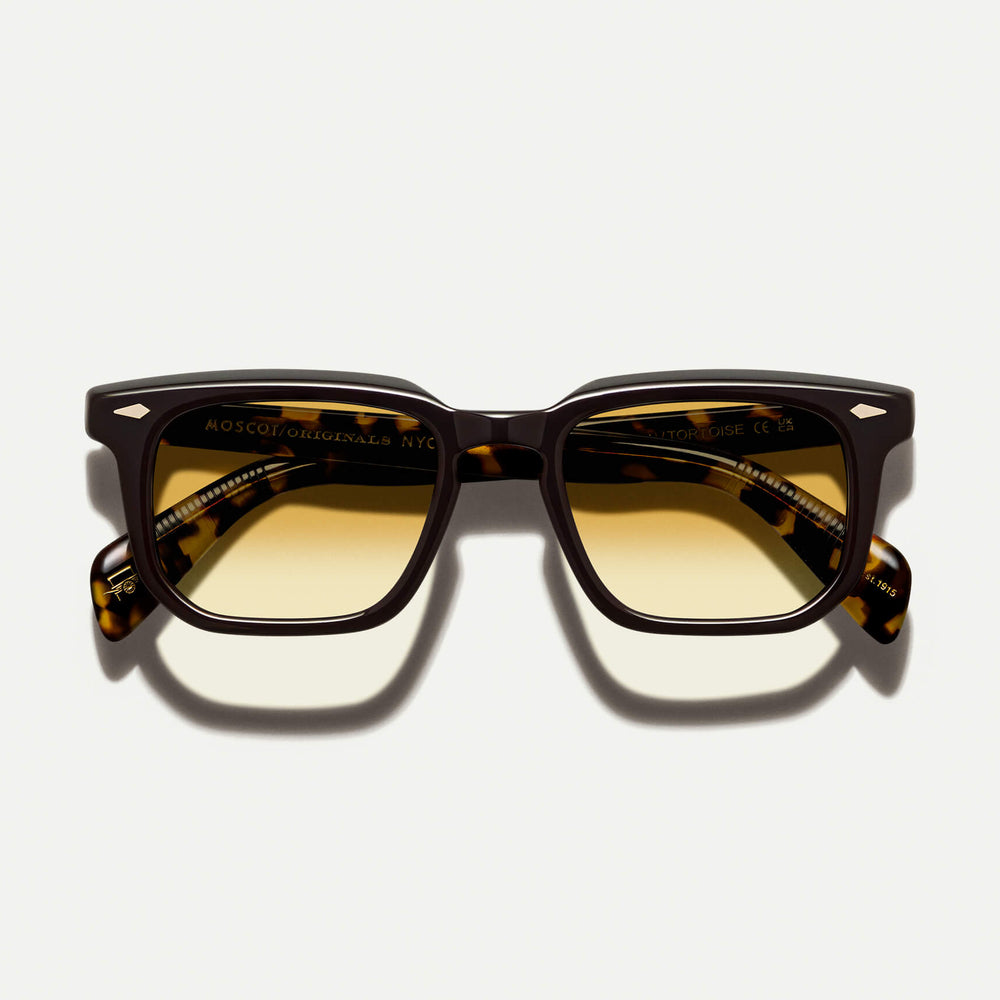 #color_dark brown/tortoise | The ZISSEL SUN in Dark Brown/Tortoise with Chestnut Fade Tinted Lenses