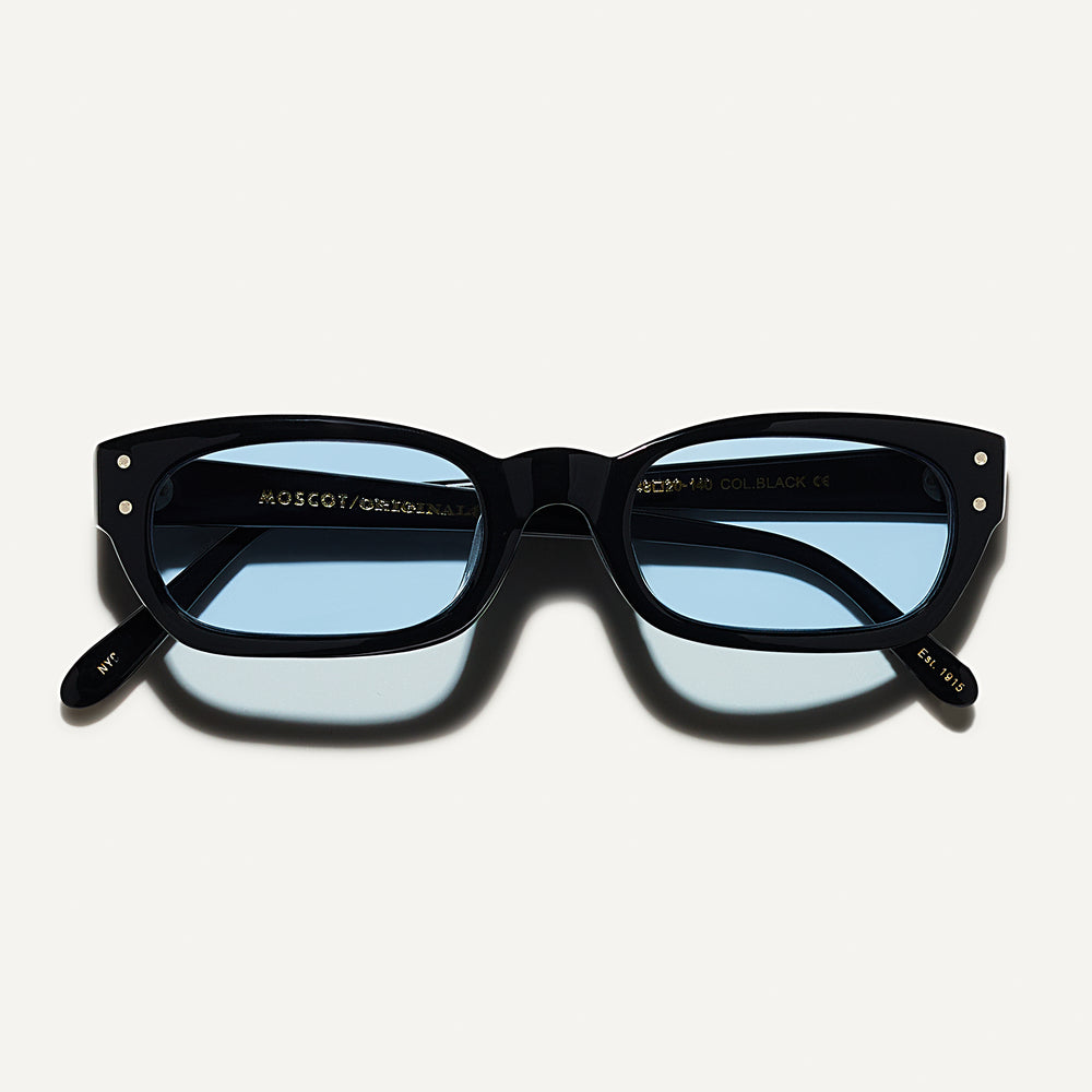 #color_black | The BISSLE SUN in Black with Bel Air Blue Tinted Lenses