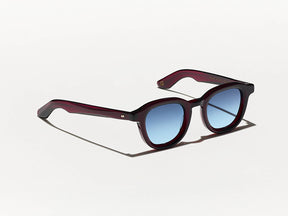 #color_burgundy | The DAHVEN in Burgundy with Denim Blue Tinted Lenses