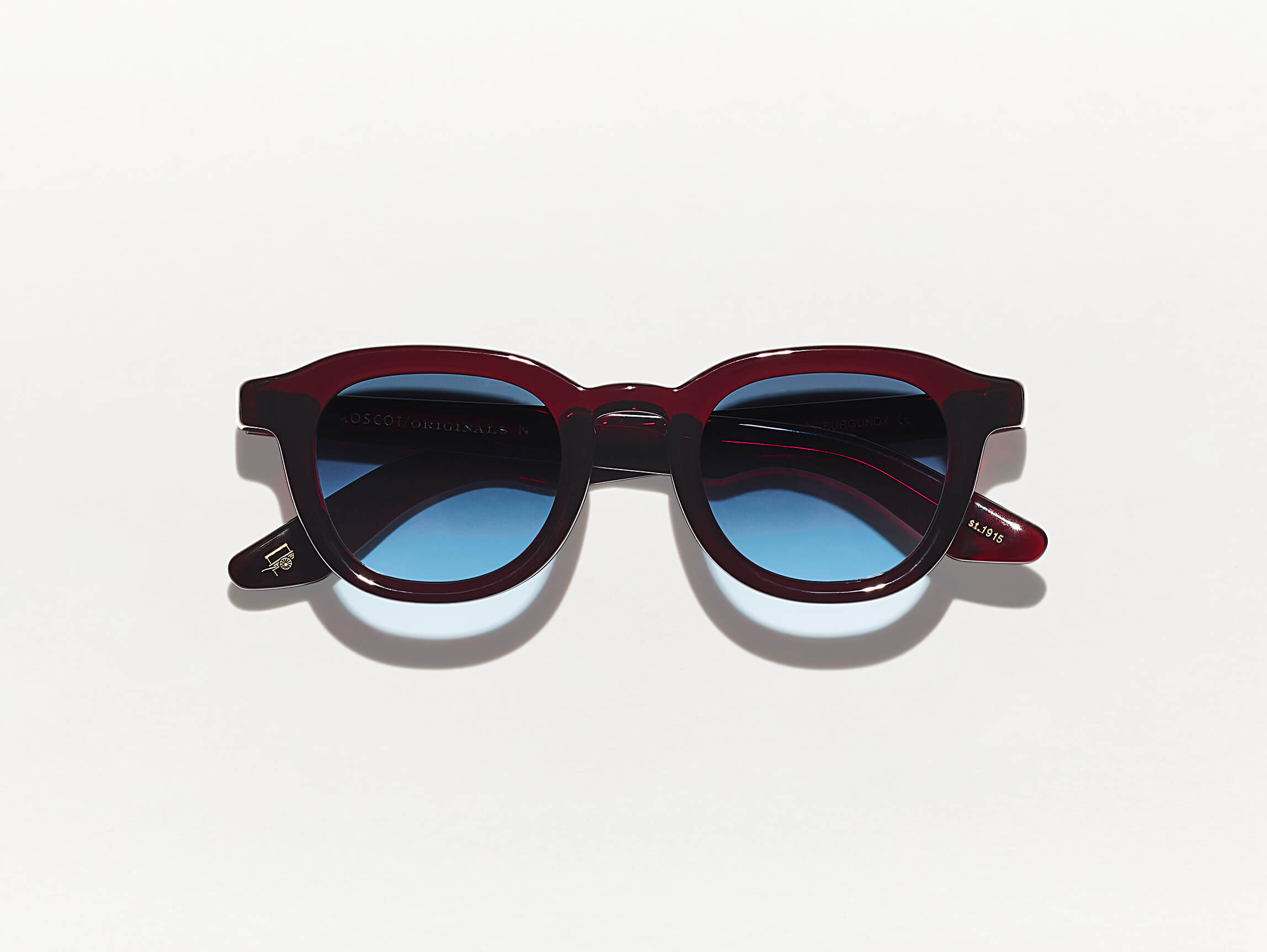 The DAHVEN in Burgundy with Denim Blue Tinted Lenses