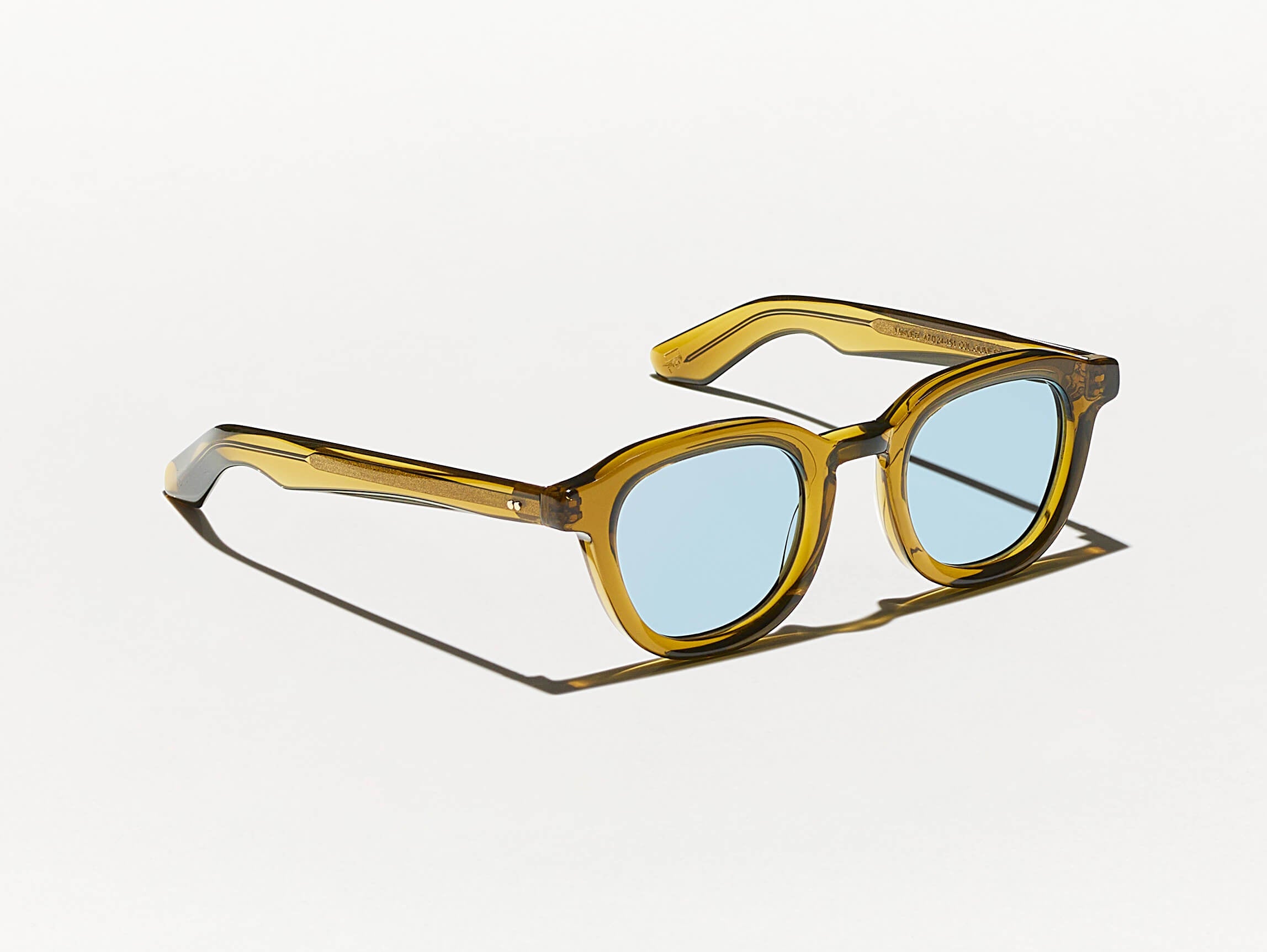 #color_olive brown | The DAHVEN in Olive Brown with Bel Air Blue Tinted Lenses