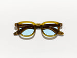 The DAHVEN in Olive Brown with Bel Air Blue Tinted Lenses