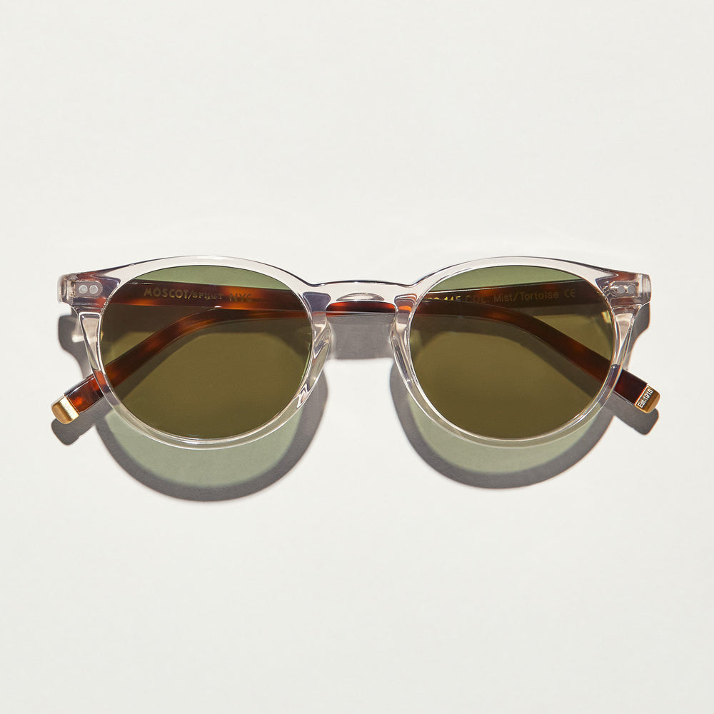 #color_mist/tortoise | The FRANKIE SUN in Mist/Tortoise with Green Lenses