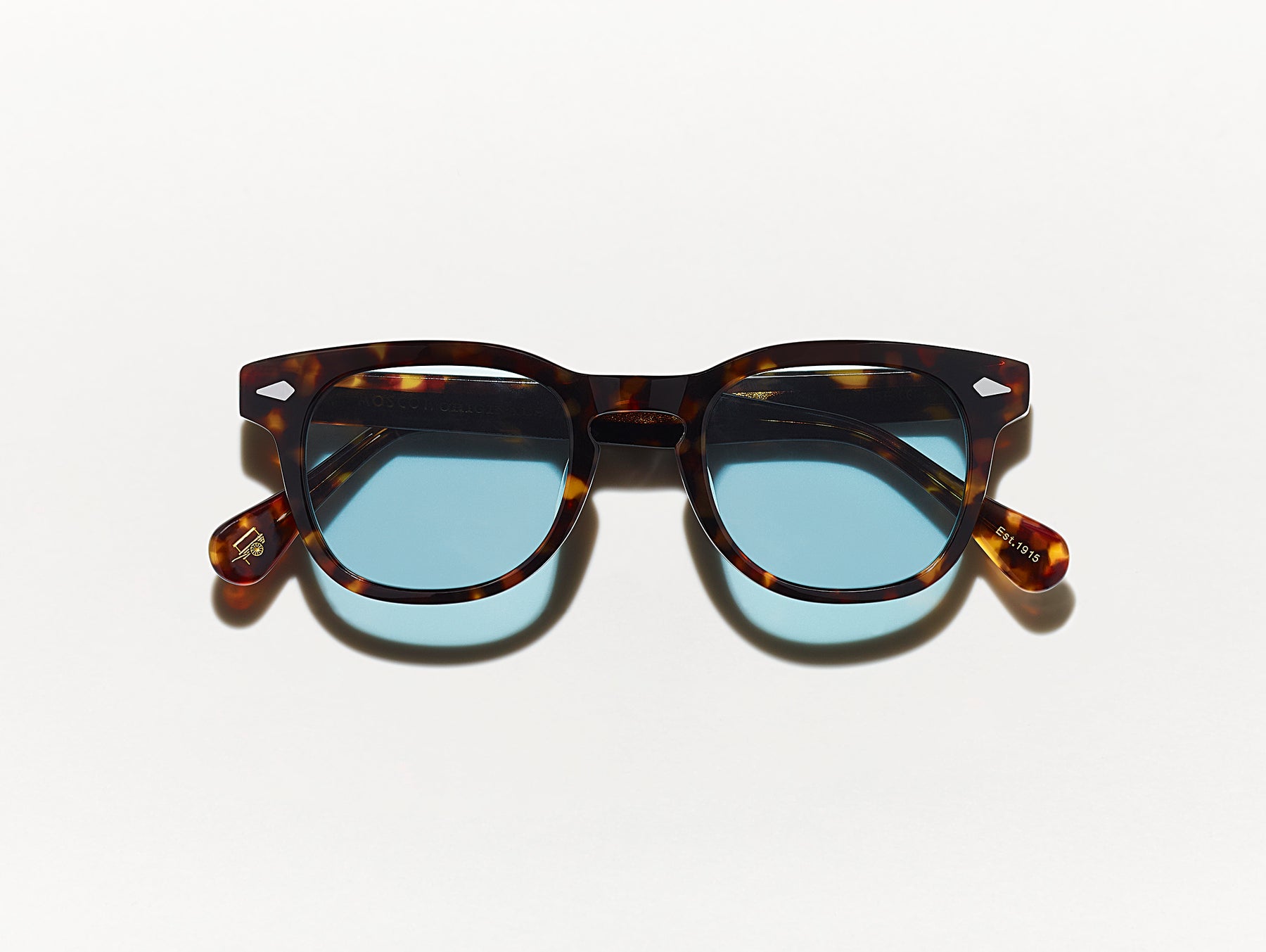 The GELT SUN in Tortoise with Blue Glass Lenses