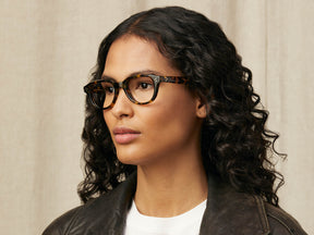 Model is wearing The GOOLAH in size 50 in Tortoise