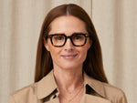 Model is wearing The GROBER in size 45 in Classic Havana