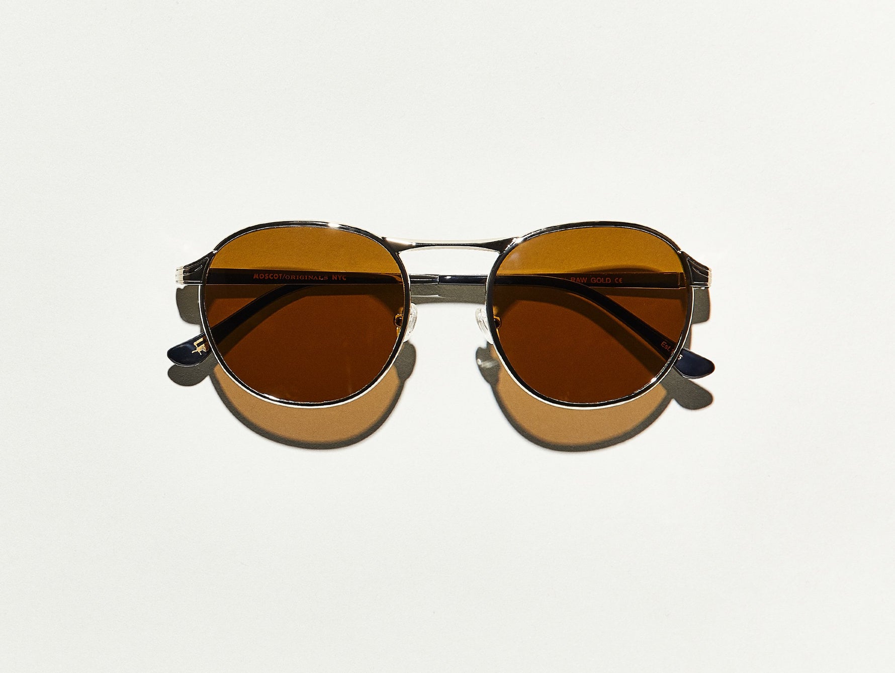 #color_raw gold | The GROYSE SUN in Raw Gold with Cosmitan Brown Glass Lenses