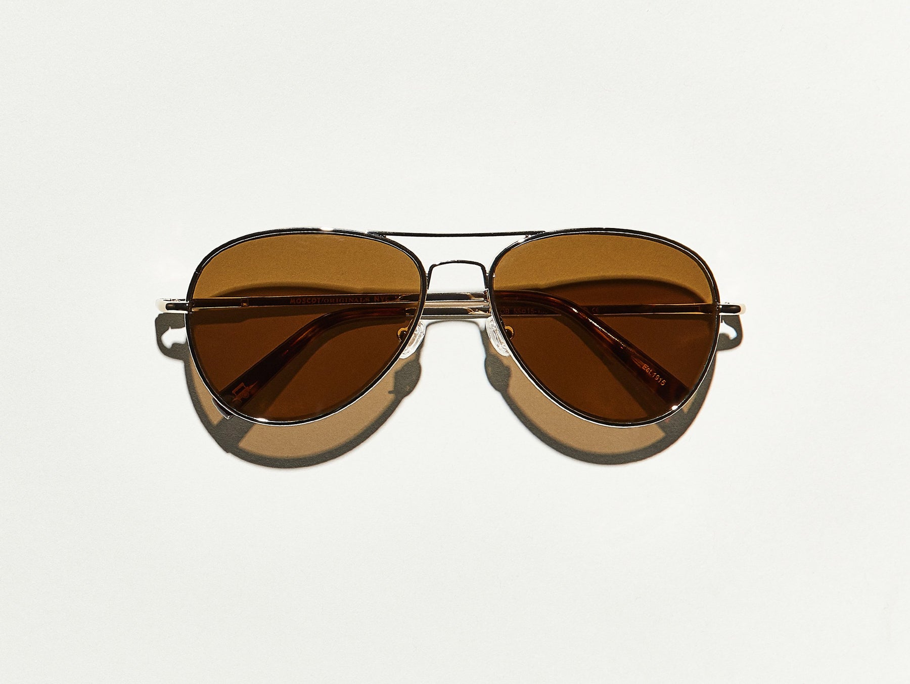 The JACOB SUN in Gold with Cosmitan Brown Glass Lenses
