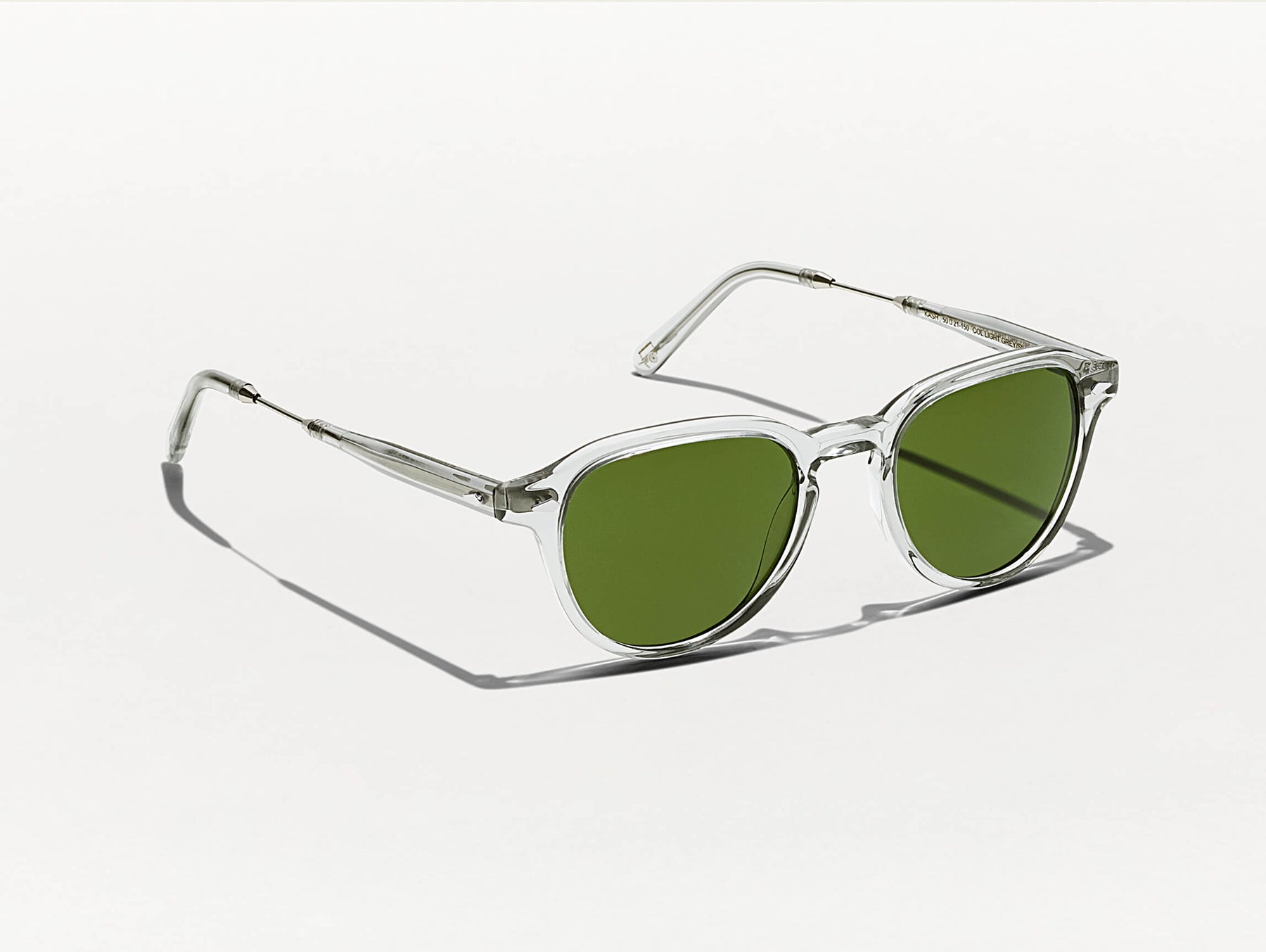 The KASH SUN in Light Grey/SIlver with Calibar Green Glass Lenses