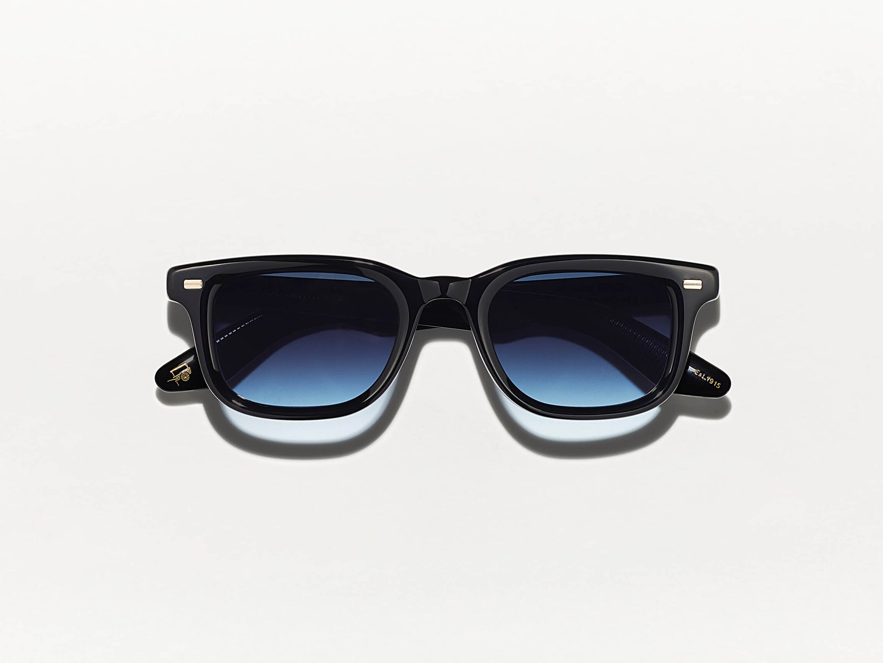 The KLUTZ SUN in Black with Denim Blue Tinted Lenses