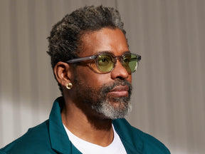 Model is wearing The LEMTOSH in Light Grey in size 49 with Limelight Tinted Lenses