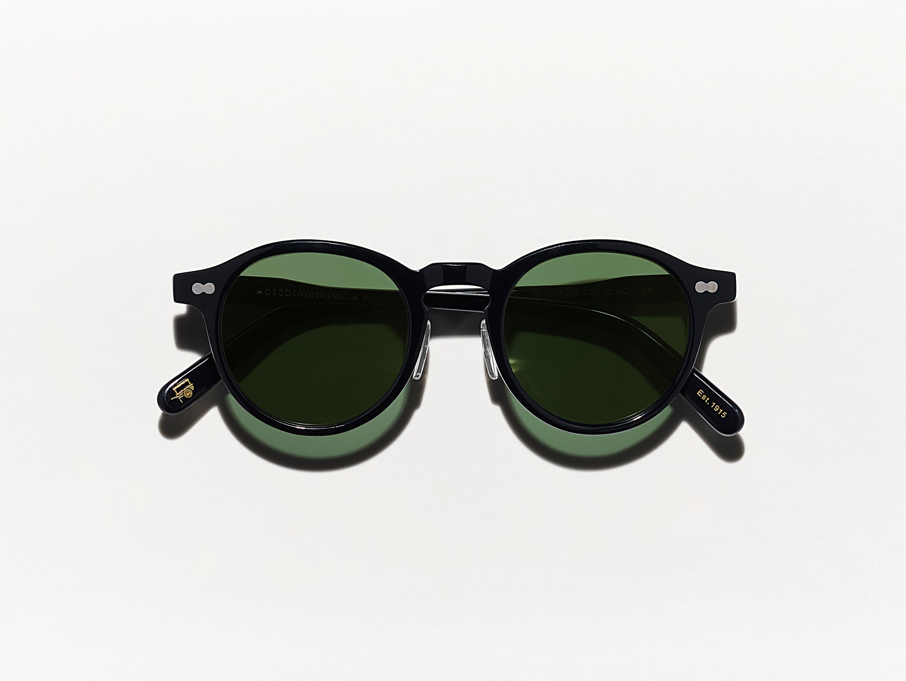 The MILTZEN SUN W/ METAL NOSE PADS in Black with G-15 Glass Lenses