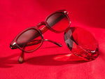 The LEMTOSH in Ruby with Cabernet Tinted Lenses