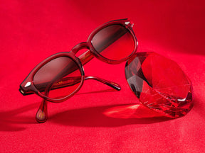 The LEMTOSH in Ruby with Cabernet Tinted Lenses