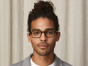 Model is wearing The SHINDIG in size 50 in Tortoise