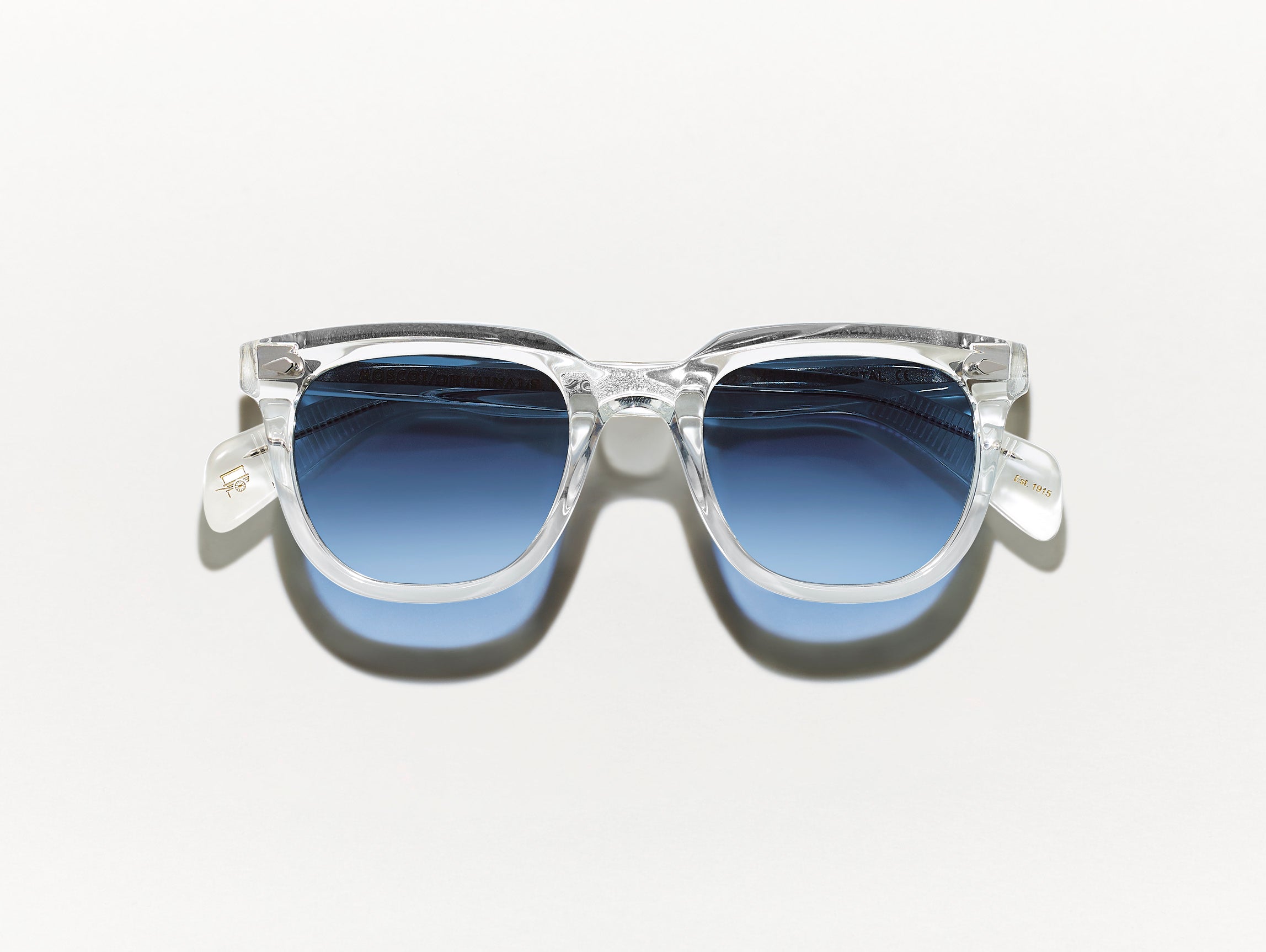 #color_crystal | The YONTIF SUN in Crystal with Denim Blue Tinted Lenses