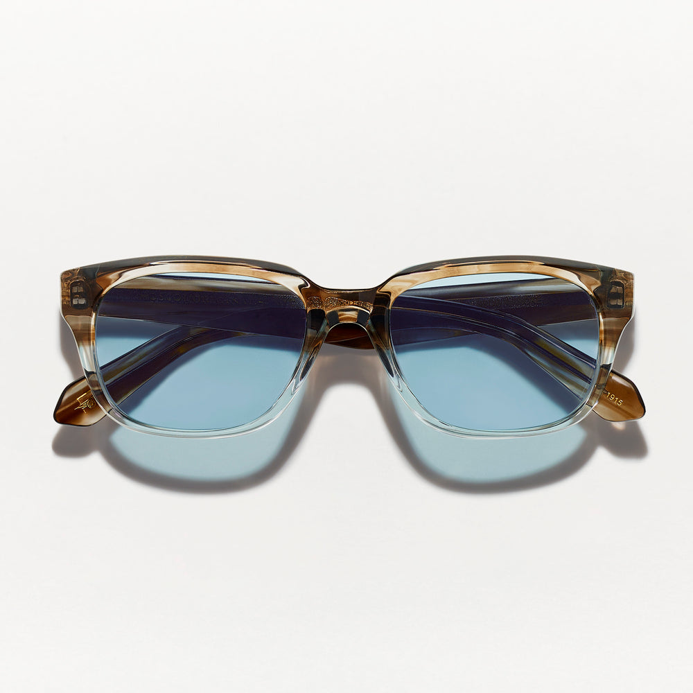 #color_brown smoke | The ZINDIK SUN in Brown Smoke with Blue Glass Lenses